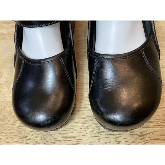 Dansko Women’s Size 40/US 9.5-10 Black Leather ‘Marcelle’ Mary Jane Comfort Clog - Picture 8 of 15
